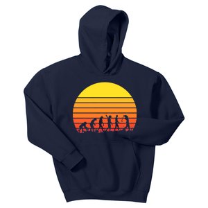 Golfer Evolution Sunset Kids Hoodie