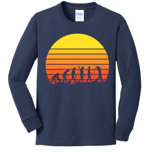 Golfer Evolution Sunset Kids Long Sleeve Shirt