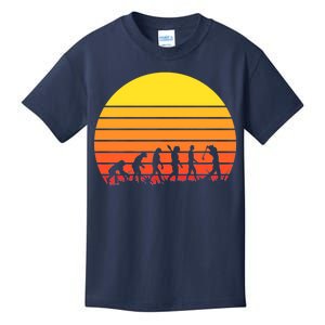 Golfer Evolution Sunset Kids T-Shirt