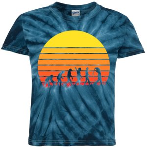 Golfer Evolution Sunset Kids Tie-Dye T-Shirt