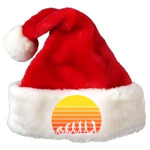 Golfer Evolution Sunset Premium Christmas Santa Hat