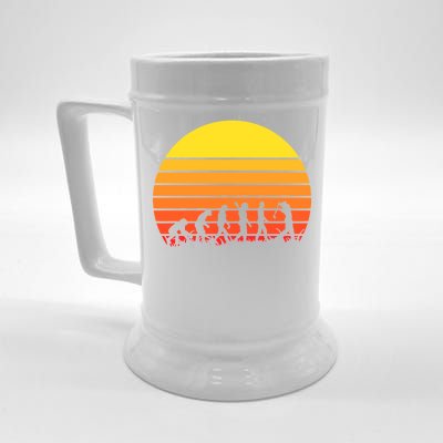 Golfer Evolution Sunset Beer Stein