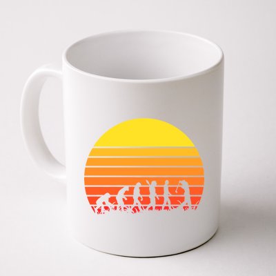 Golfer Evolution Sunset Coffee Mug