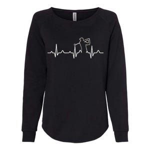 Golfer Heartbeat I Love Golf Womens California Wash Sweatshirt