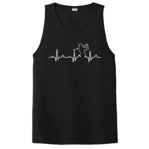 Golfer Heartbeat I Love Golf PosiCharge Competitor Tank