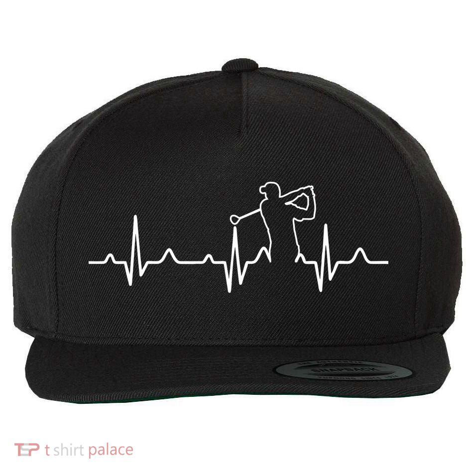 Golfer Heartbeat I Love Golf Wool Snapback Cap