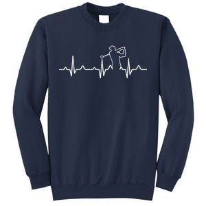 Golfer Heartbeat I Love Golf Sweatshirt