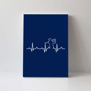 Golfer Heartbeat I Love Golf Canvas