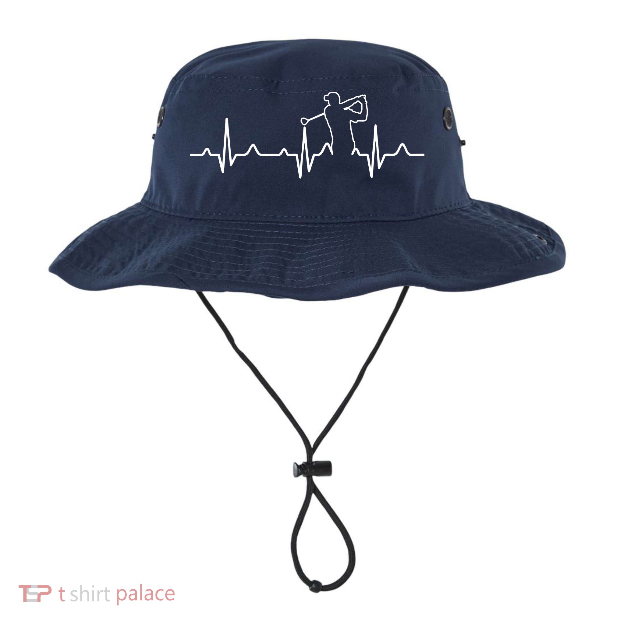 Golfer Heartbeat I Love Golf Bucket Hat