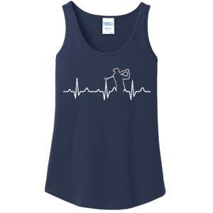 Golfer Heartbeat I Love Golf Ladies Essential Tank