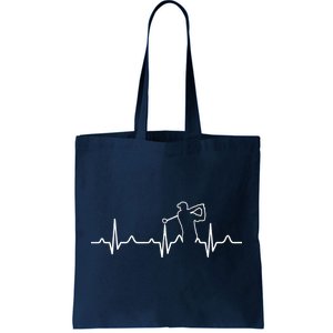 Golfer Heartbeat I Love Golf Tote Bag