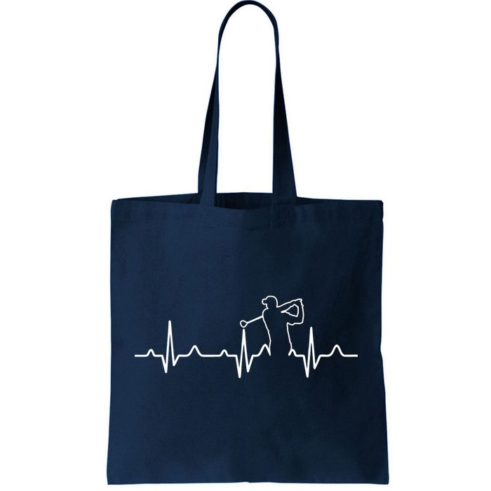 Golfer Heartbeat I Love Golf Tote Bag