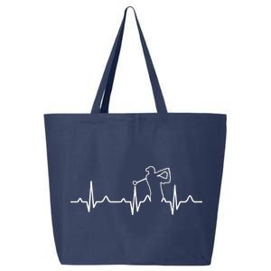 Golfer Heartbeat I Love Golf 25L Jumbo Tote