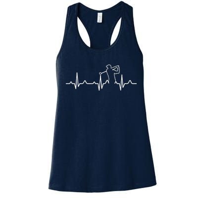 Golfer Heartbeat I Love Golf Women's Racerback Tank