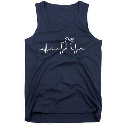 Golfer Heartbeat I Love Golf Tank Top