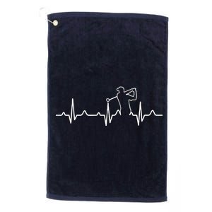 Golfer Heartbeat I Love Golf Platinum Collection Golf Towel