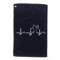 Golfer Heartbeat I Love Golf Platinum Collection Golf Towel