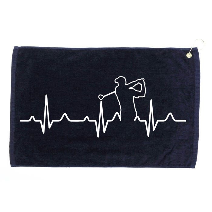 Golfer Heartbeat I Love Golf Grommeted Golf Towel