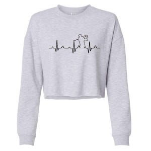 Golfer Heartbeat I Love Golf Cropped Pullover Crew