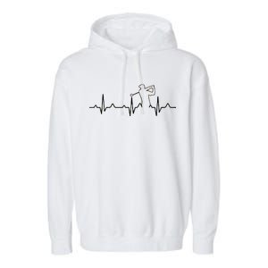 Golfer Heartbeat I Love Golf Garment-Dyed Fleece Hoodie