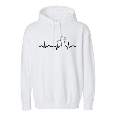 Golfer Heartbeat I Love Golf Garment-Dyed Fleece Hoodie