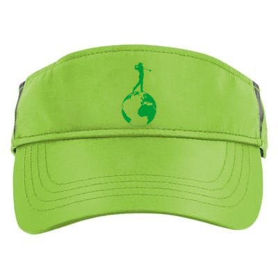 Golfer on top of the World Golf Logo Adult Drive Performance Visor