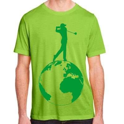 Golfer on top of the World Golf Logo Adult ChromaSoft Performance T-Shirt