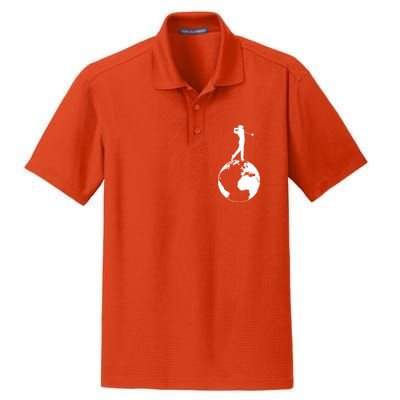 Golfer on top of the World Golf Logo Dry Zone Grid Polo