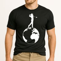 Golfer on top of the World Golf Logo Performance Shirt