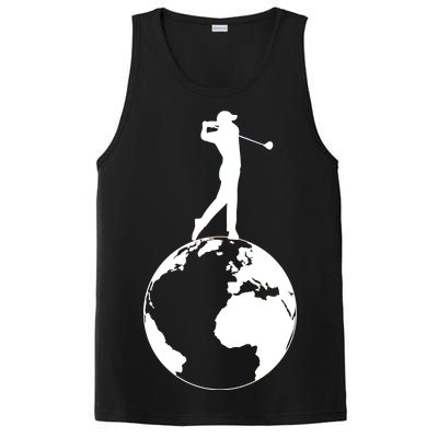 Golfer on top of the World Golf Logo PosiCharge Competitor Tank