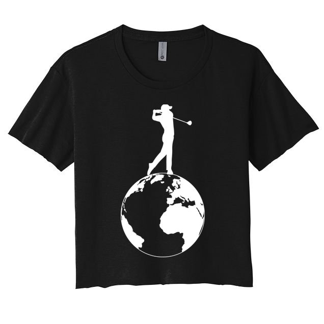 Golfer on top of the World Golf Logo Crop Top