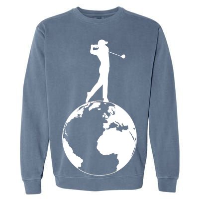 Golfer on top of the World Golf Logo Garment-Dyed Sweatshirt