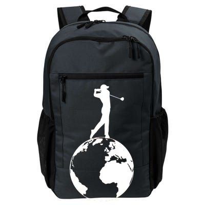 Golfer on top of the World Golf Logo Daily Commute Backpack