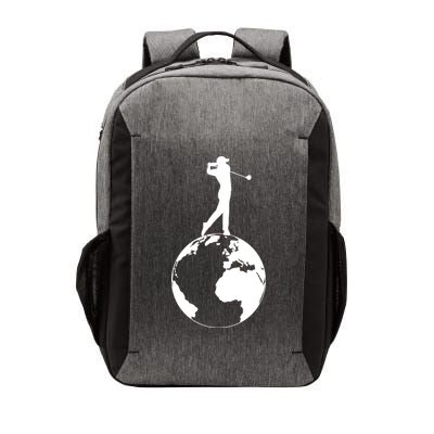 Golfer on top of the World Golf Logo Vector Backpack