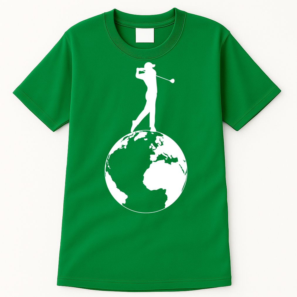 Golfer on top of the World Golf Logo Tall T-Shirt