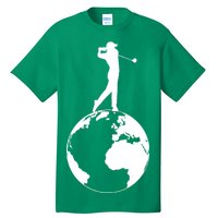 Golfer on top of the World Golf Logo Tall T-Shirt