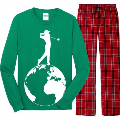 Golfer on top of the World Golf Logo Long Sleeve Pajama Set