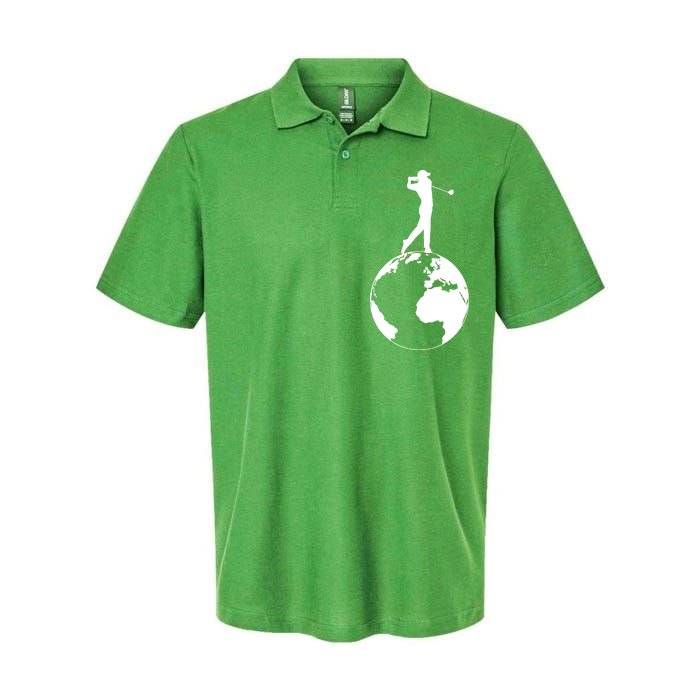 Golfer on top of the World Golf Logo Softstyle Adult Sport Polo