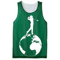 Golfer on top of the World Golf Logo Mesh Reversible Basketball Jersey Tank