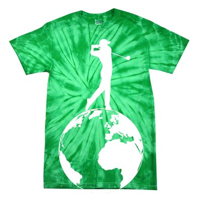 Golfer on top of the World Golf Logo Tie-Dye T-Shirt