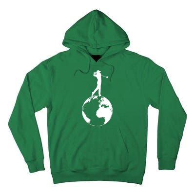 Golfer on top of the World Golf Logo Tall Hoodie