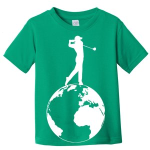 Golfer on top of the World Golf Logo Toddler T-Shirt