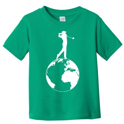 Golfer on top of the World Golf Logo Toddler T-Shirt