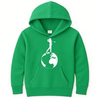 Golfer on top of the World Golf Logo Kids Hoodie