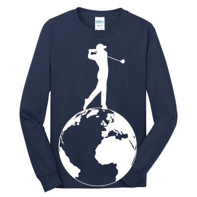 Golfer on top of the World Golf Logo Tall Long Sleeve T-Shirt