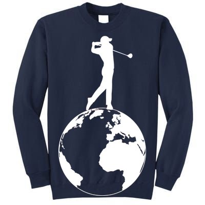 Golfer on top of the World Golf Logo Tall Sweatshirt