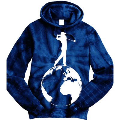 Golfer on top of the World Golf Logo Tie Dye Hoodie