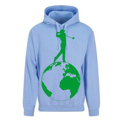 Golfer on top of the World Golf Logo Unisex Surf Hoodie