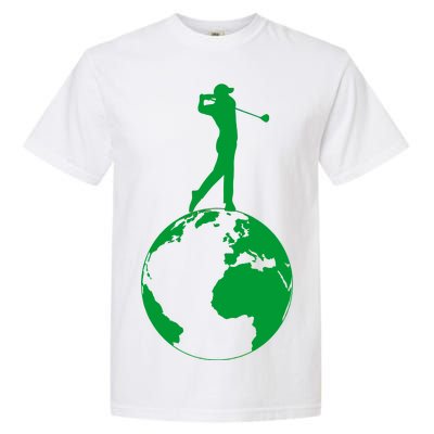 Golfer on top of the World Golf Logo Garment-Dyed Heavyweight T-Shirt