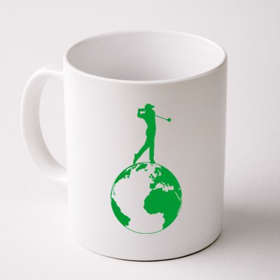 Golfer on top of the World Golf Logo Coffee Mug